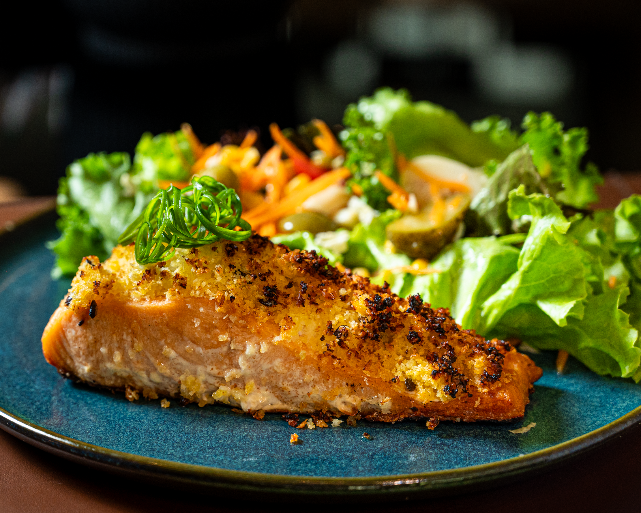 Salmão Grelhado com Crosta de Maracujá