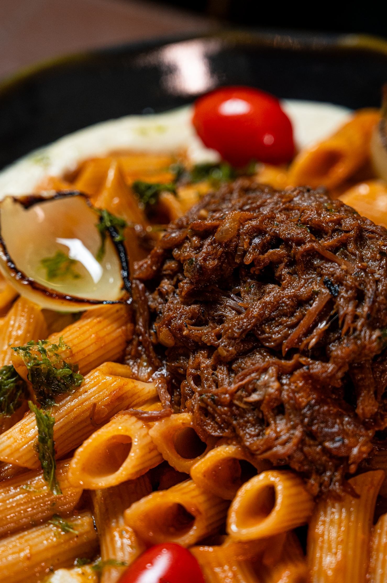 Penne Rigate com Ragu de Fraldinha